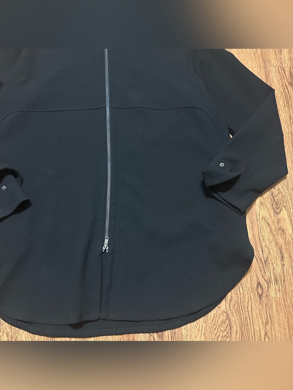 Ruti black textured hooded jacket side pockets size 3 classic M/L - Picture 2 of 12